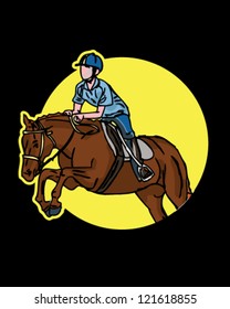 horse show jumping equestrian through circle