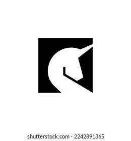 horse side face logo design vector sign