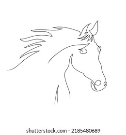 Horse Side Head Line Art Drawing Stock Vector (Royalty Free) 2185480689 ...