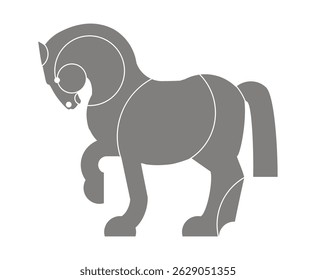 Horse silhouette. Animal minimal logo.