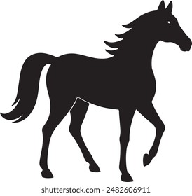 horse silhouette artwork with white background