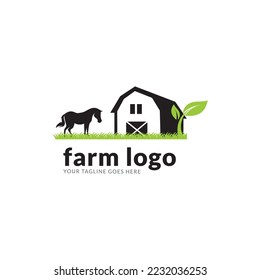 Horse silhouette behind wooden fence paddock for vintage retro rustic countryside western country farm ranch logo design