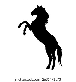 Silhueta de cavalo preto clip art vetor ilustração sobre fundo branco