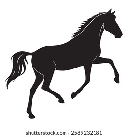 Horse Silhouette black clipart illustration