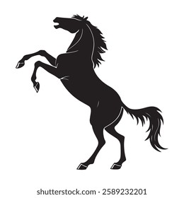 Horse Silhouette black clipart illustration