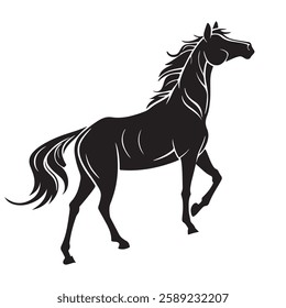 Horse Silhouette black clipart illustration