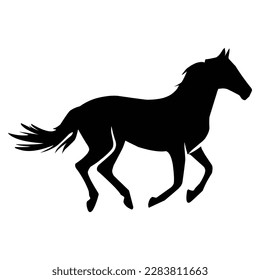 horse silhouette black vector. wildlife silhouettes