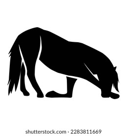 horse silhouette black vector. wildlife silhouettes