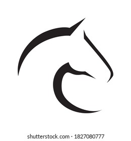 Horse silhouette can be used as element of logo, icon, clip art  etc