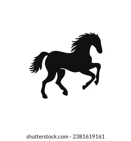 Horse silhouette clipart of horses Logo illustrator vector. stallion Horserace symbol of animal icon, isolated on white background.