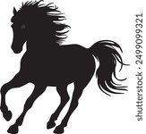 Horse silhouette or coloring vector, Horse illustration, Horse silhouette or coloring isolated on white Background