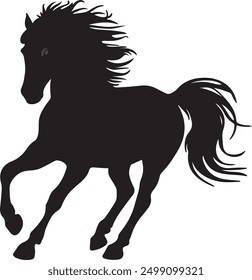 Horse silhouette or coloring vector, Horse illustration, Horse silhouette or coloring isolated on white Background