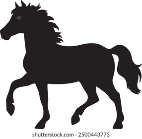 Horse silhouette or coloring vector, Horse illustration, Horse silhouette or coloring isolated on white Background