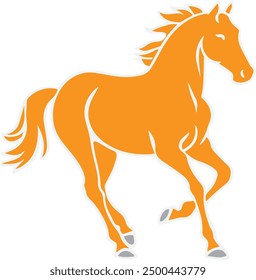 Horse silhouette or coloring vector, Horse illustration, Horse silhouette or coloring isolated on white Background