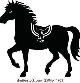 Horse silhouette or coloring vector, Horse illustration, Horse silhouette or coloring isolated on white Background