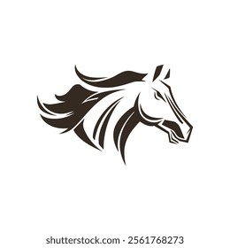 horse silhouette design.  horse head vector,