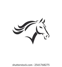 horse silhouette design.  horse head vector,