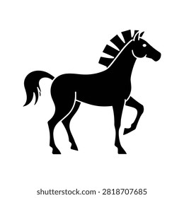 horse silhouette in dynamic pose ideal for branding and marketing assets