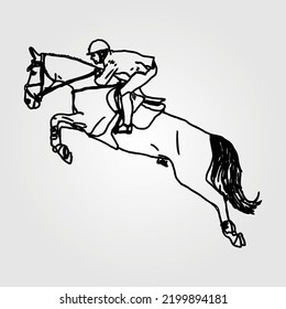 Horse Silhouette Equestrian Vector Illustration Equine Horses Riding Racing Pony Outline Horse Rider