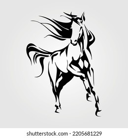 Horse Silhouette Equestrian Vector Illustration Outline Equine Pony