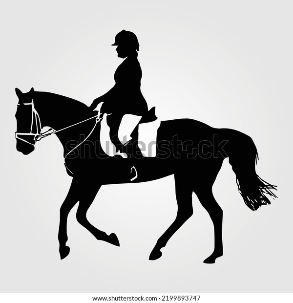 Horse Silhouette Equestrian Vector Illustration Equine Stock Vector ...