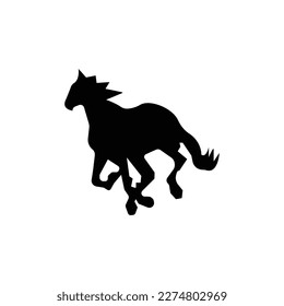horse silhouette flat vector logo icon. Abstract vector graphics simple elegant flat illustration style.