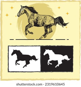 Horse Silhouette Graceful and Majestic Equine Illustration