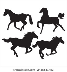 Horse Silhouette, Horse, Horseshoe , Horse Head, Horse Vector, 
