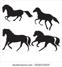 Horse Silhouette, Horse, Horseshoe , Horse Head, Horse Vector,