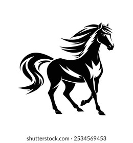 Horse Silhouette Icon Vector Design Modern Logo