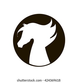  horse  silhouette icon vector illustration