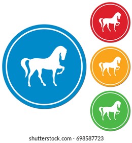 Horse silhouette icon, vector illustration