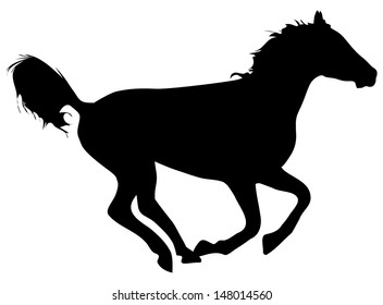 horse silhouette illustration with old wooden wall pattern
