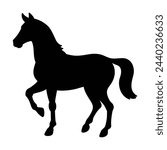 horse silhouette isolated on white