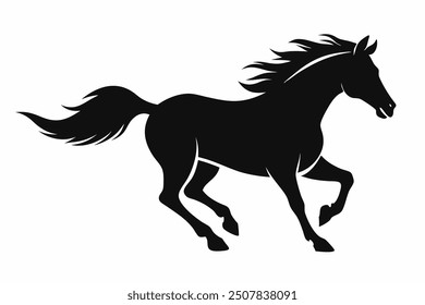 horse silhouette isolated on white