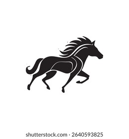 Horse silhouette isolated on white background