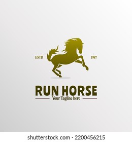 Horse silhouette logo for business. Horse vintage design. vintage logo design.