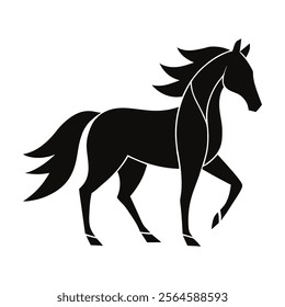 Horse silhouette logo design art