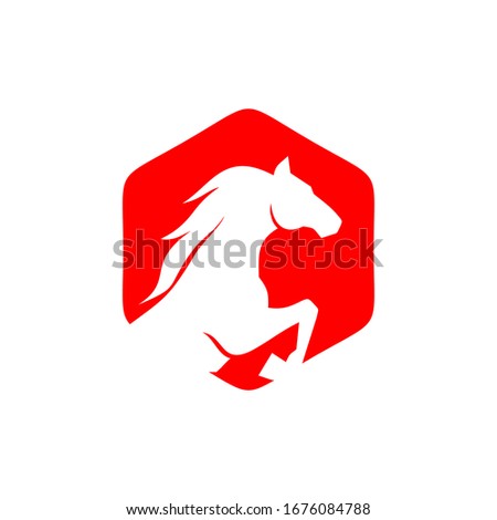 Horse silhouette logo design vector