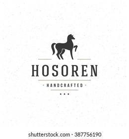 Horse Silhouette Logo Template. Vector Design Element Vintage Style for Logotype or label.