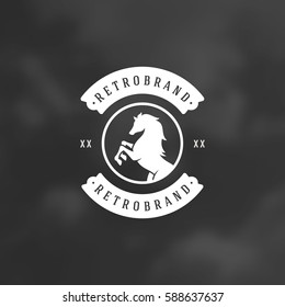 Horse Silhouette Logo Template. Vector Design Element Vintage Style for Logotype or Badge.