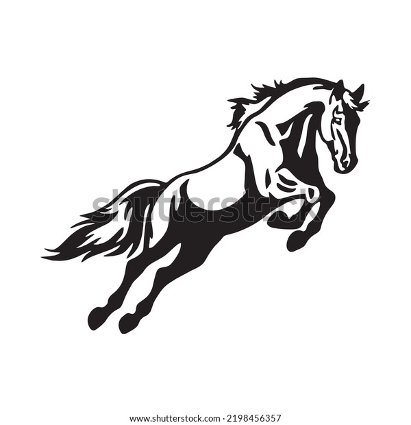 Horse Silhouette Logo Vector Jumping Horse Stock Vector (Royalty Free ...