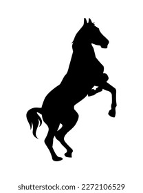 horse silhouette. neighing horse. side view. concept of animal, wildlife, farm, pet. vector illustration