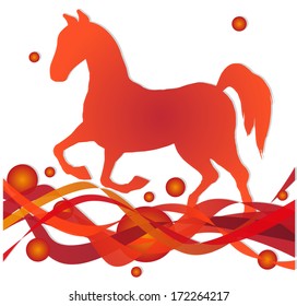 horse silhouette on abstract background