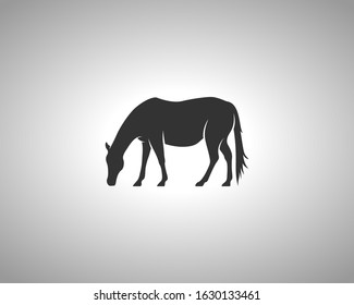 Horse Silhouette on White Background. Isolated Vector Animal Template for Logo Company, Icon, Symbol etc