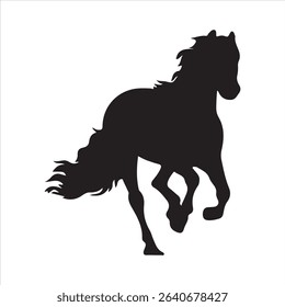 Horse silhouette on white background