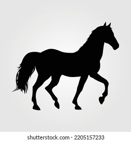 Horse Silhouette Sports Vector Illustration Show Jumping, Sport Event Silhouette Of A Horses Equestrian