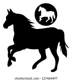 Horse silhouette vector