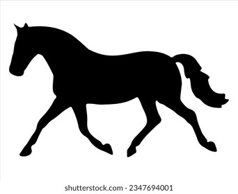 Horse silhouette vector art farm animal