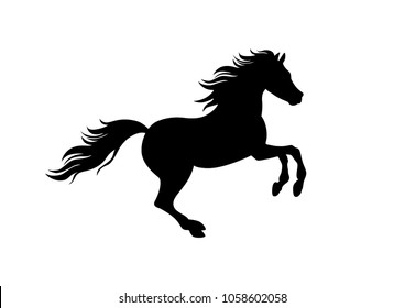 Horse silhouette, vector art, horse printable poster, simple shape 